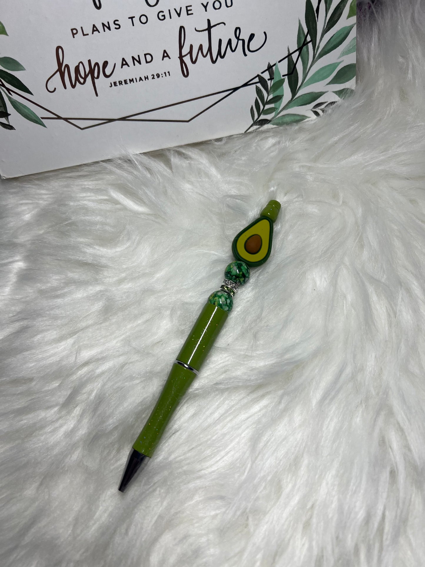 Avocado Beaded Pen