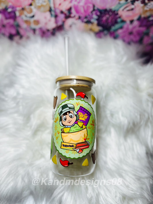 El Chavo del Ocho Takis Glass Cup